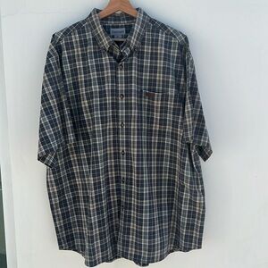 Carhartt ‘08 100% Cotton Plaid Button Down Shirt 2XL Gray/Tan